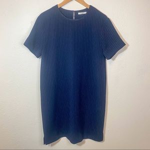 MM LaFleur Lucille Pinstriped Dress Navy & White Women’s Size Large